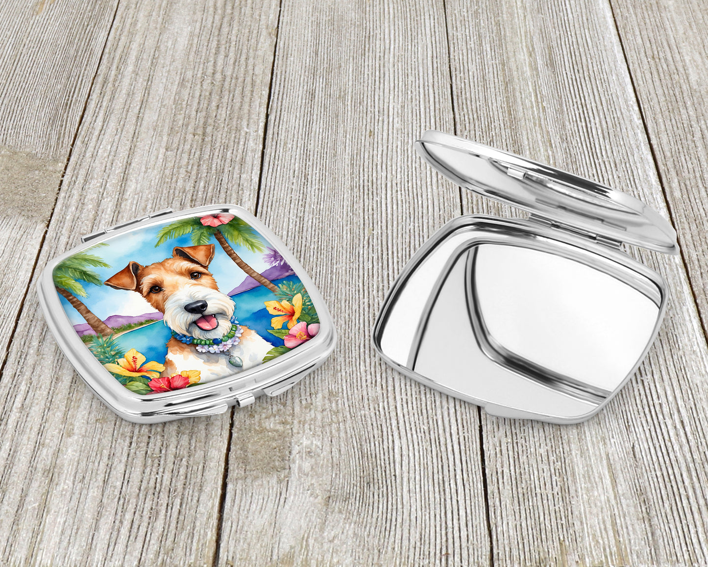 Fox Terrier Luau Compact Mirror
