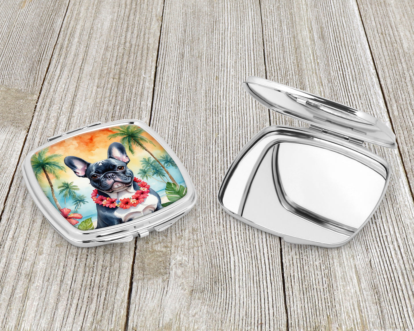 French Bulldog Luau Compact Mirror