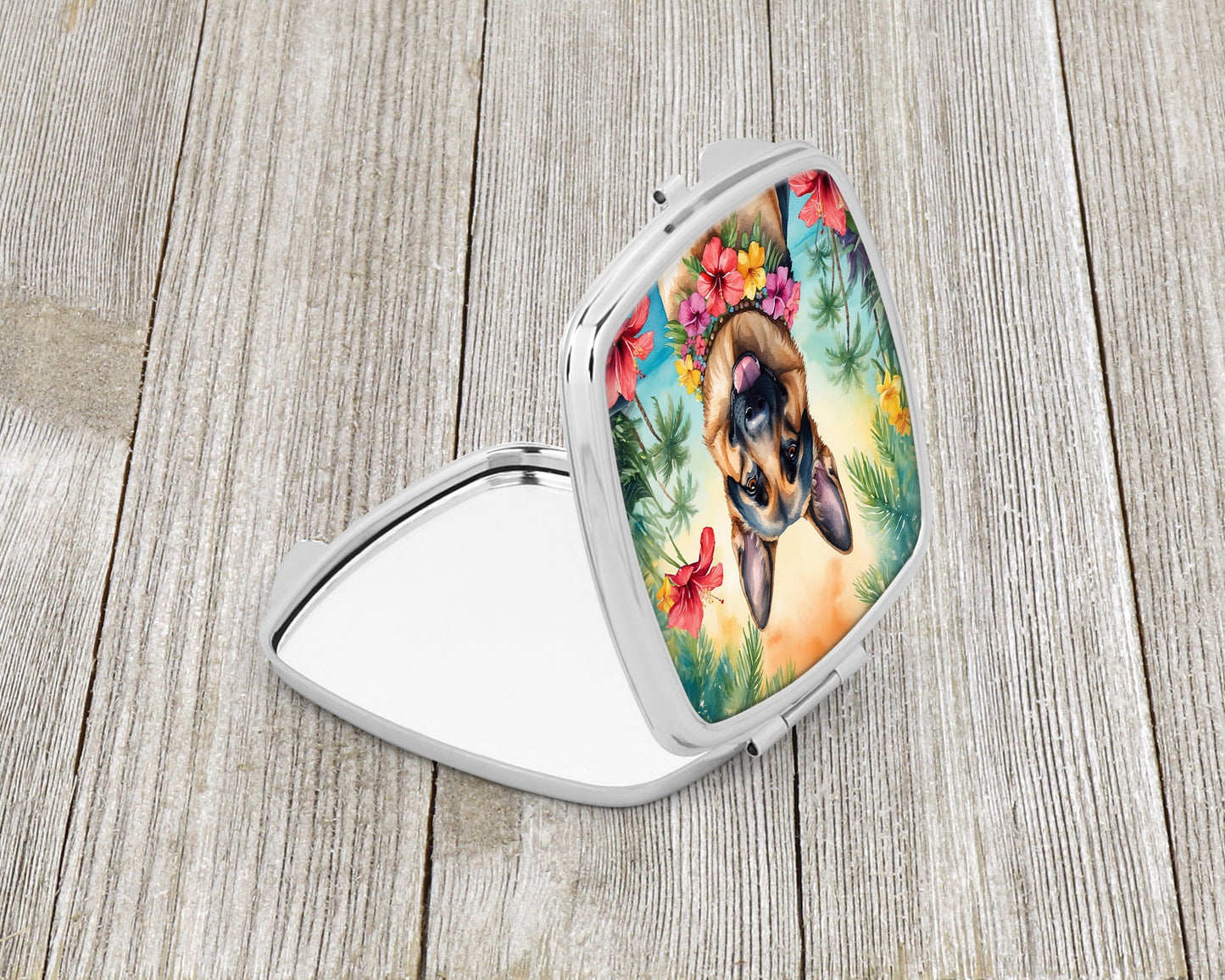 German Shepherd Luau Compact Mirror