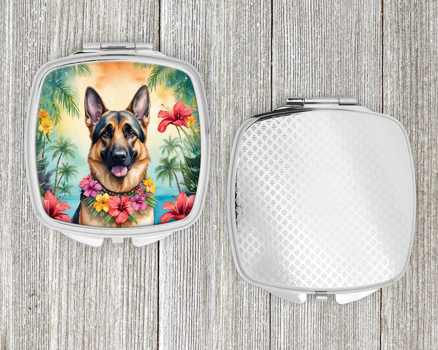 German Shepherd Luau Compact Mirror