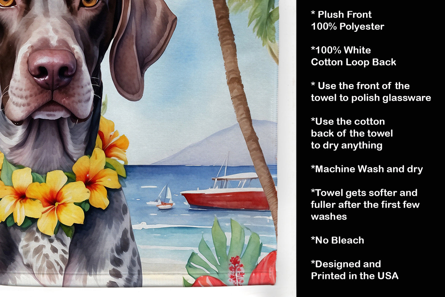 German Shorthaired Pointer Luau Kitchen Towel