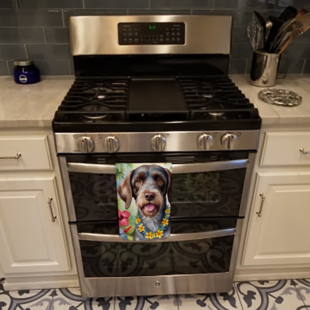 German Wirehaired Pointer Luau Kitchen Towel