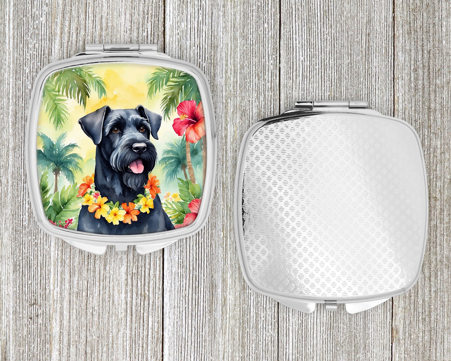 Giant Schnauzer Luau Compact Mirror