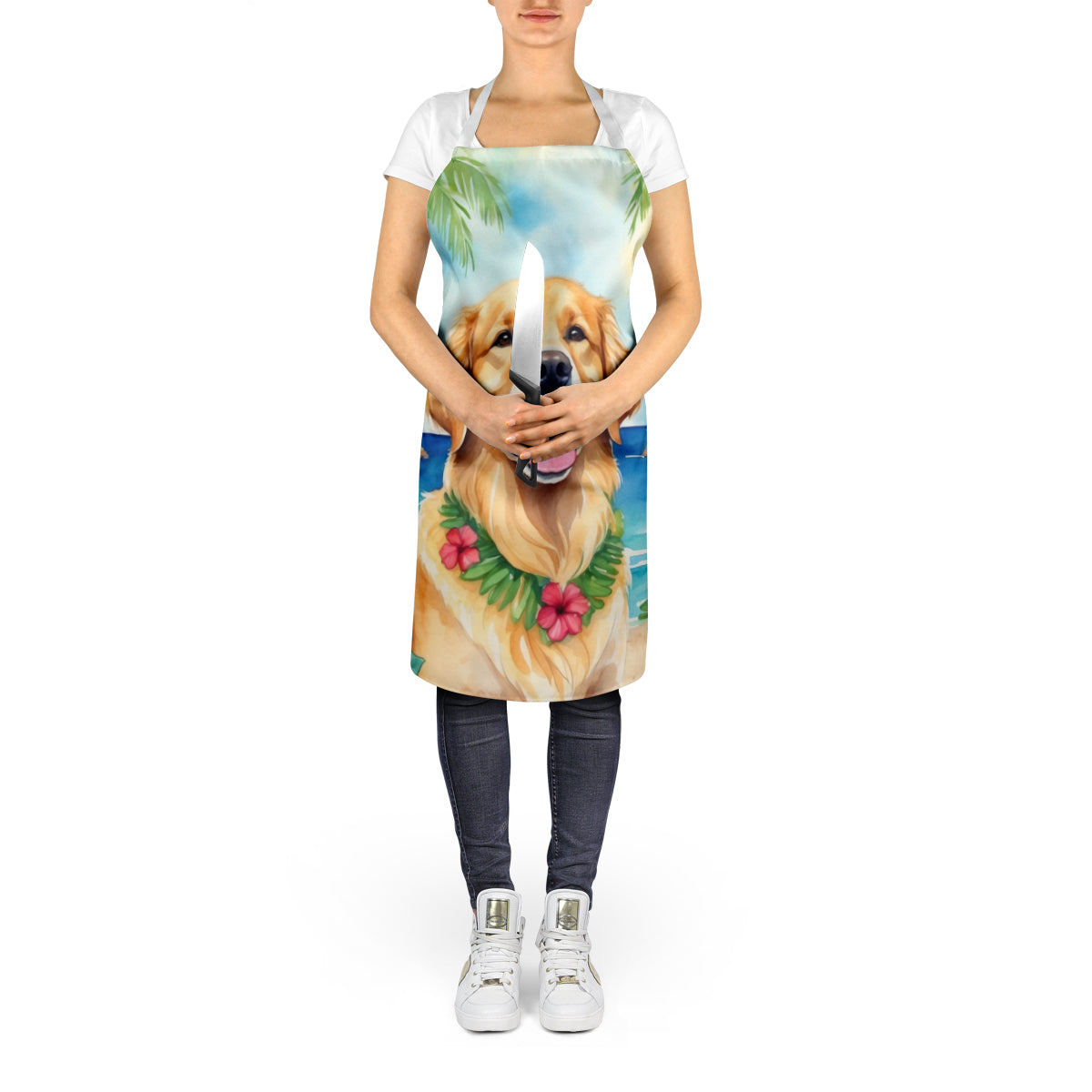 Golden Retriever Luau Apron