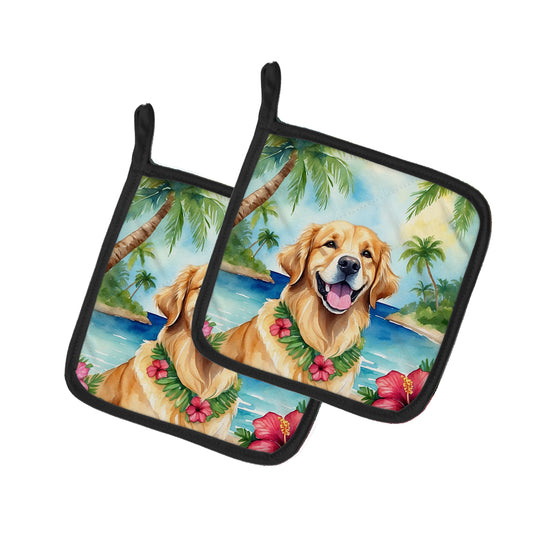 Buy this Golden Retriever Luau Pair of Pot Holders