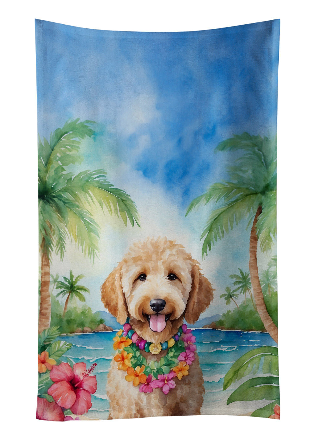 Buy this Goldendoodle Luau Kitchen Towel