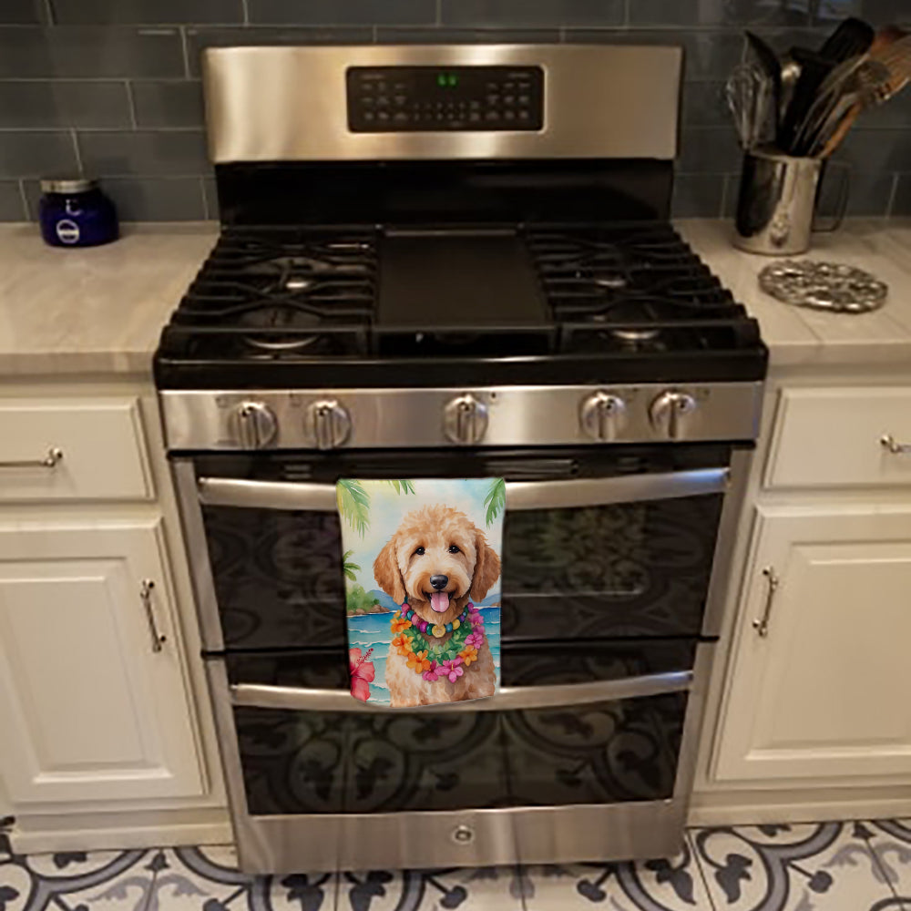 Goldendoodle Luau Kitchen Towel