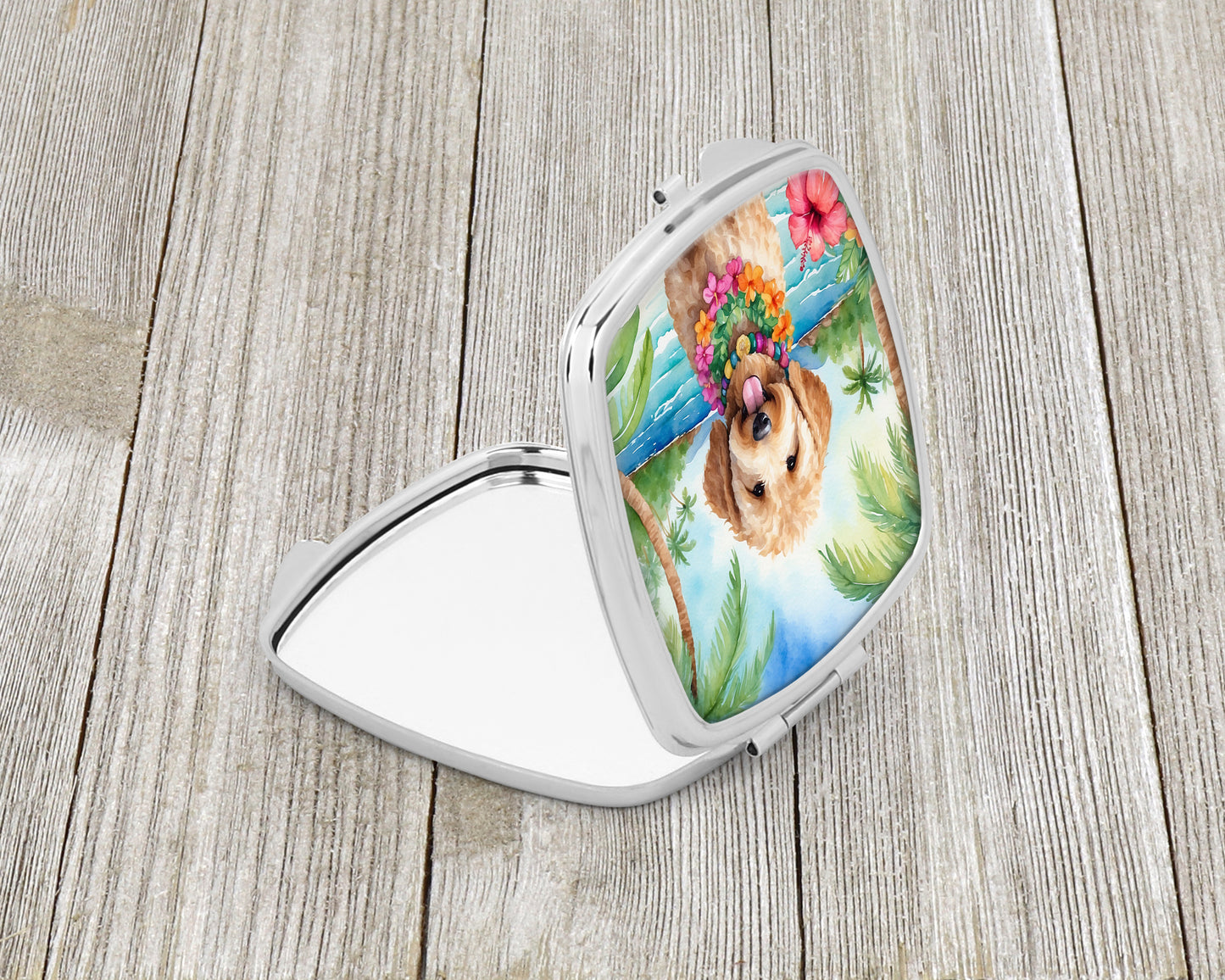 Goldendoodle Luau Compact Mirror
