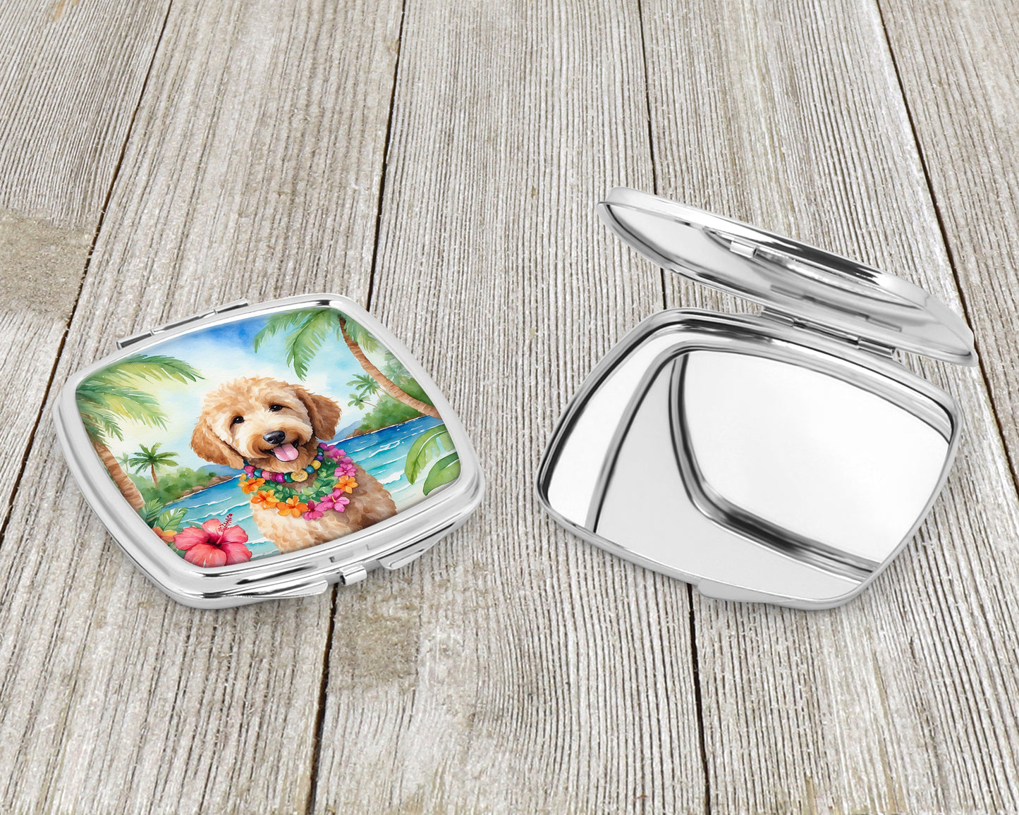 Goldendoodle Luau Compact Mirror