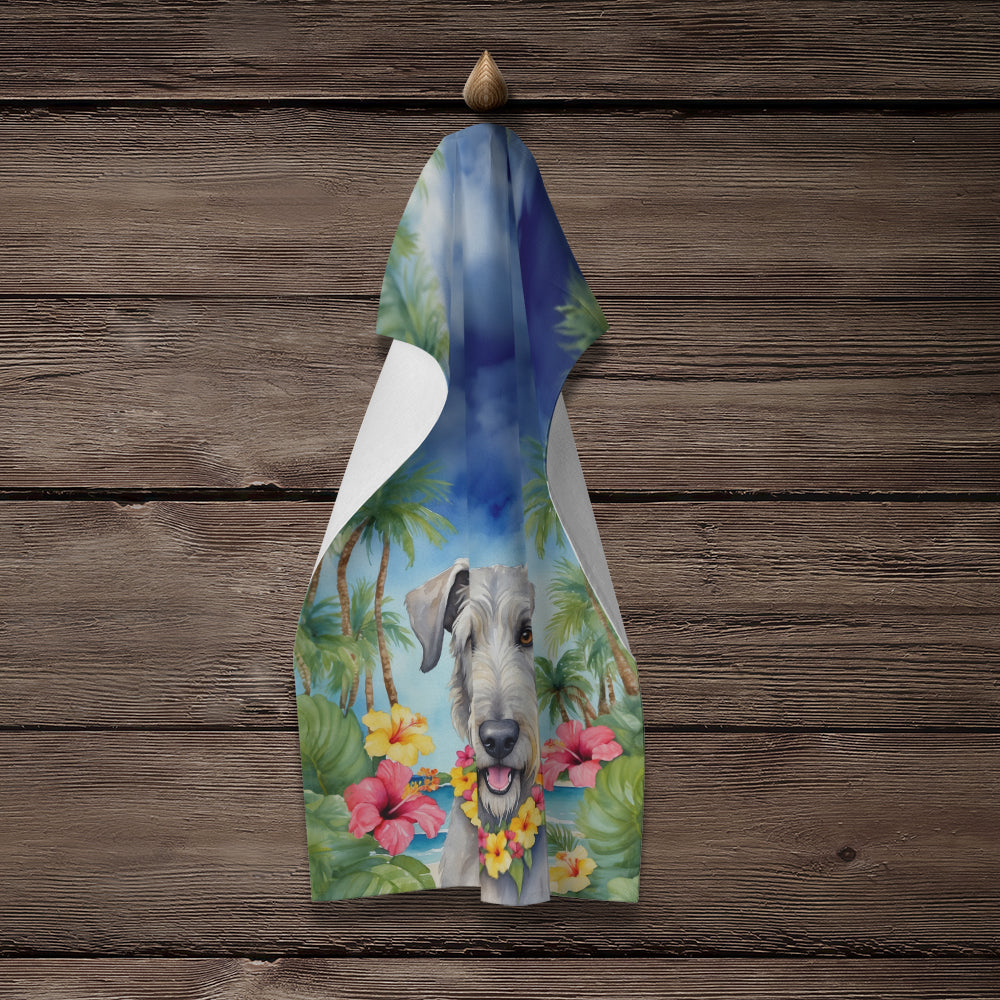 Irish Wolfhound Luau Kitchen Towel