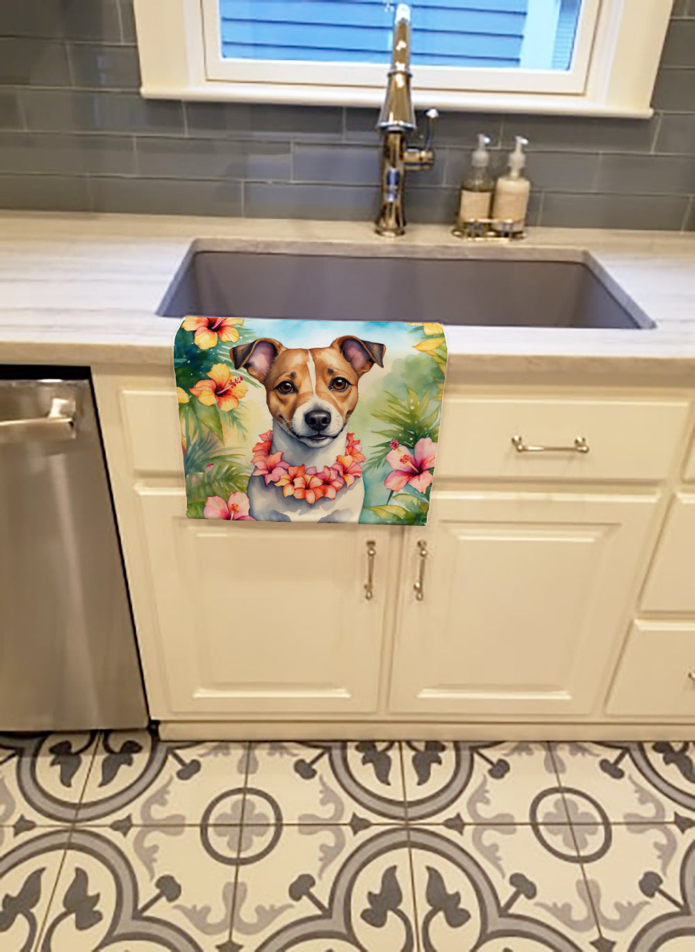 Jack Russell Terrier Luau Kitchen Towel