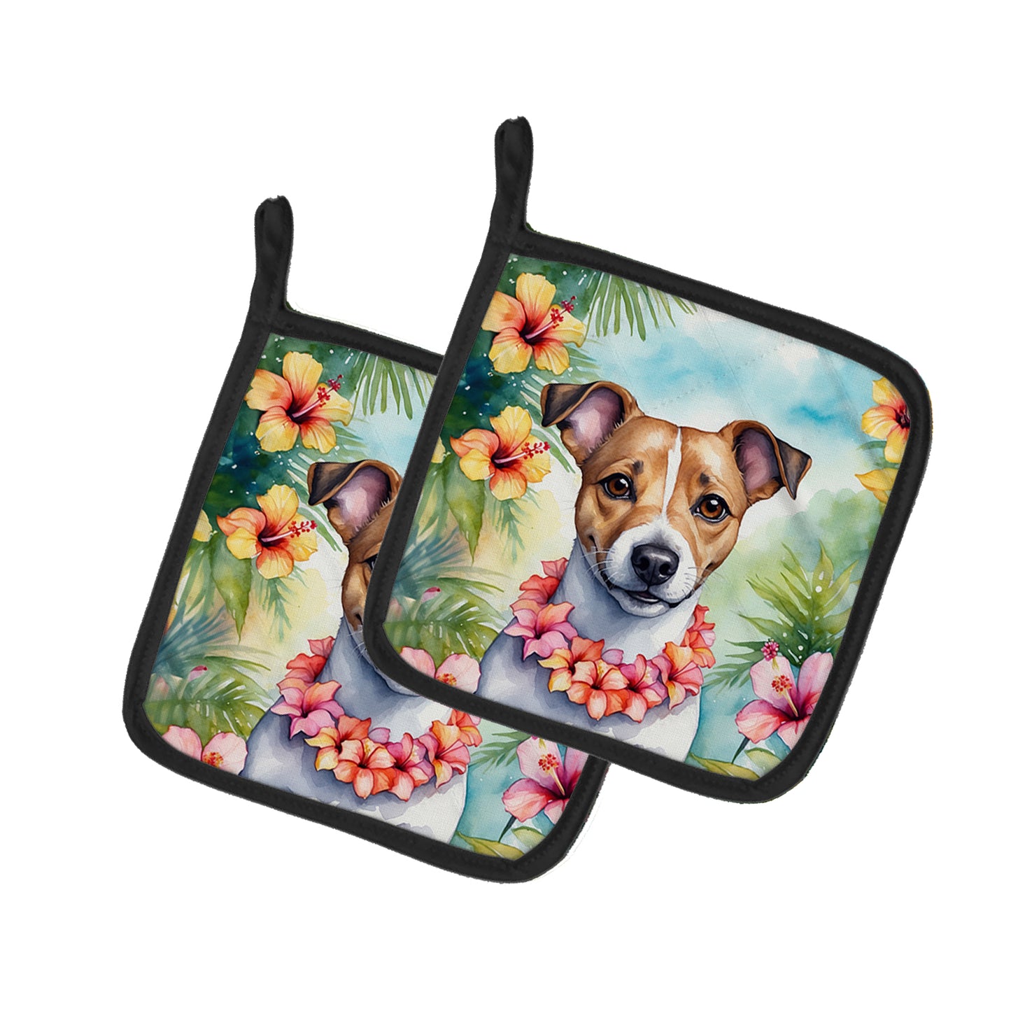 Buy this Jack Russell Terrier Luau Pair of Pot Holders