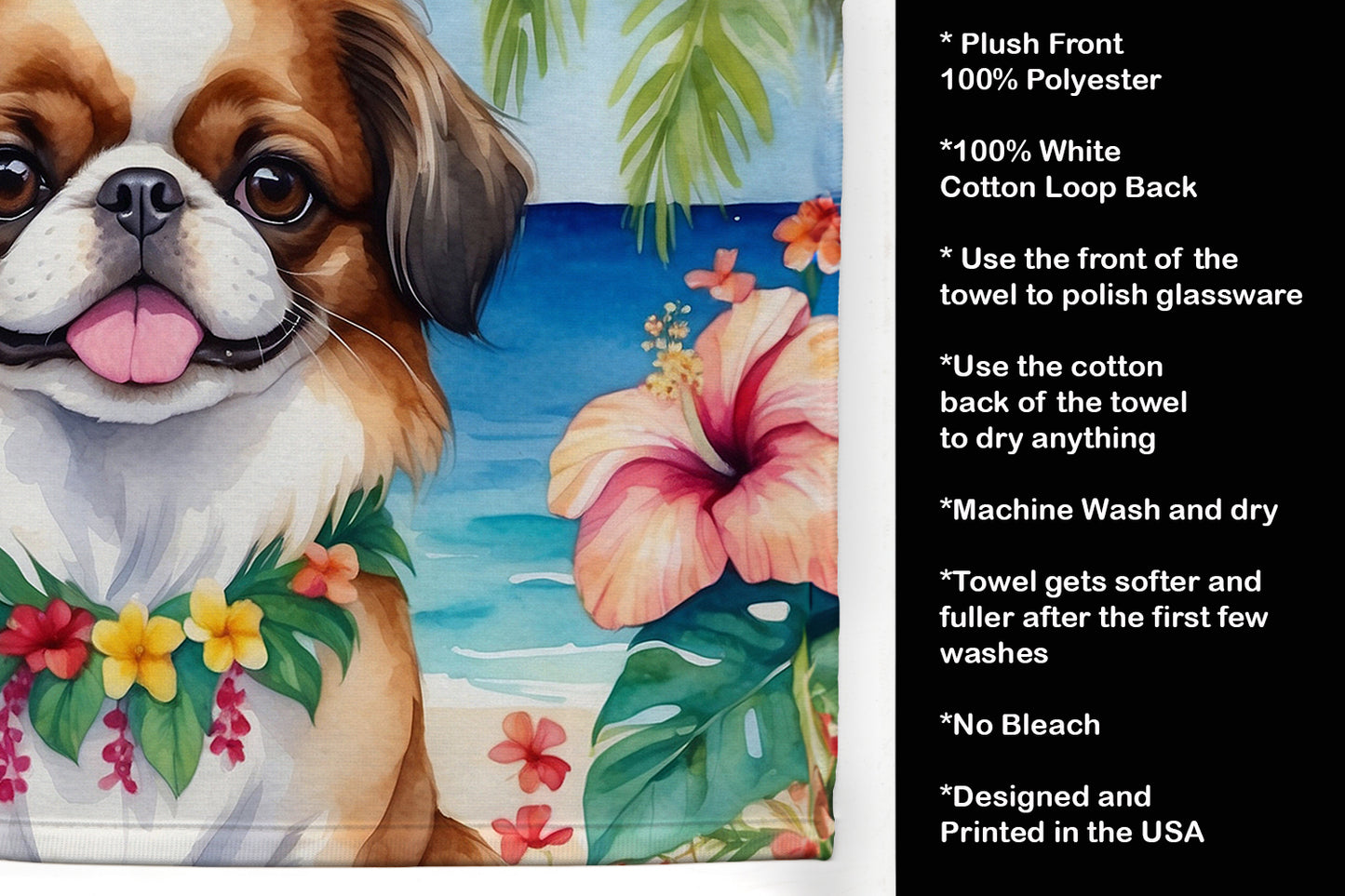 Japanese Chin Luau Kitchen Towel