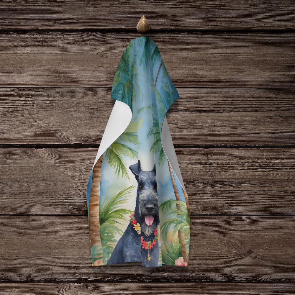 Kerry Blue Terrier Luau Kitchen Towel