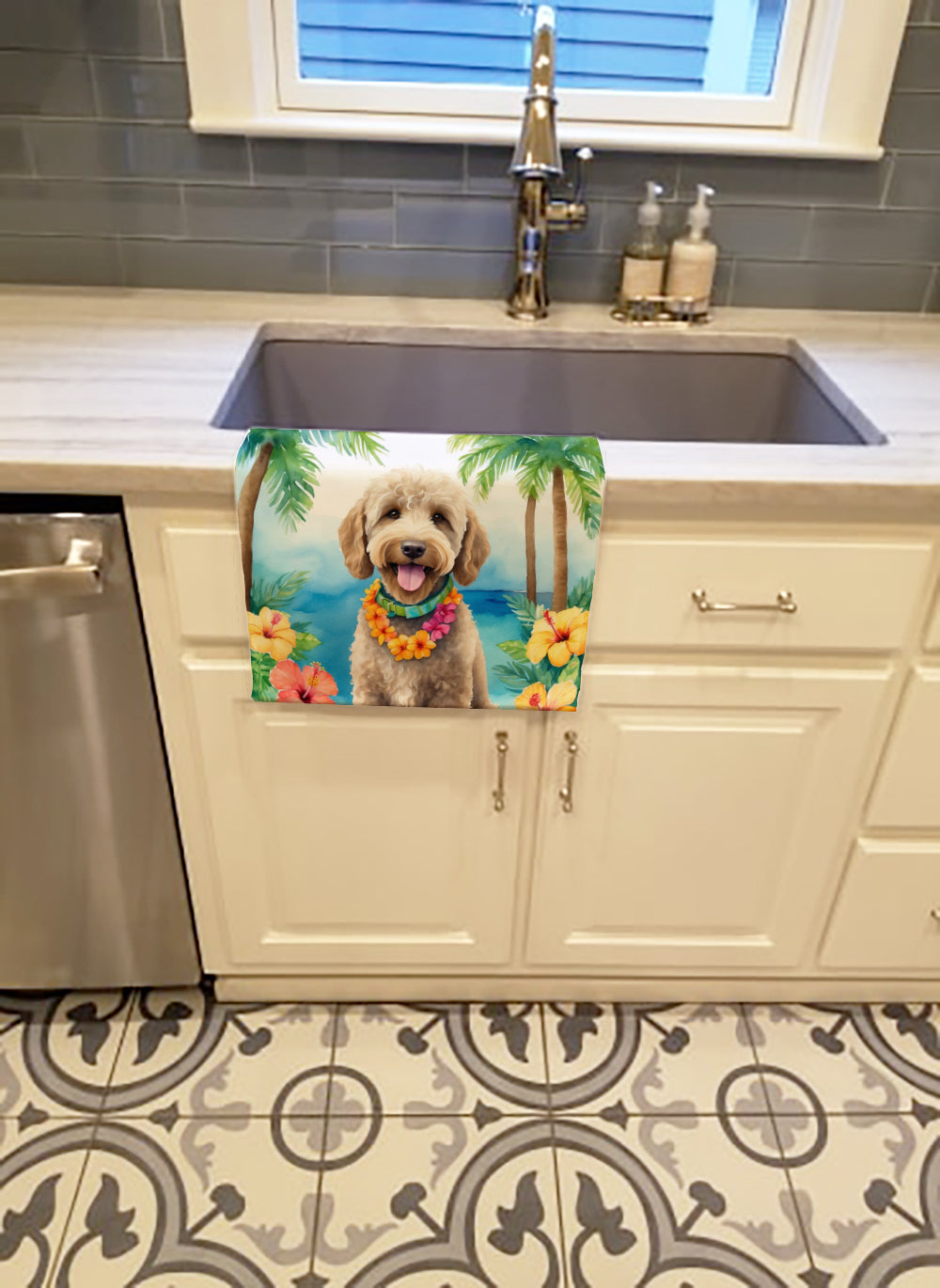 Labradoodle Luau Kitchen Towel