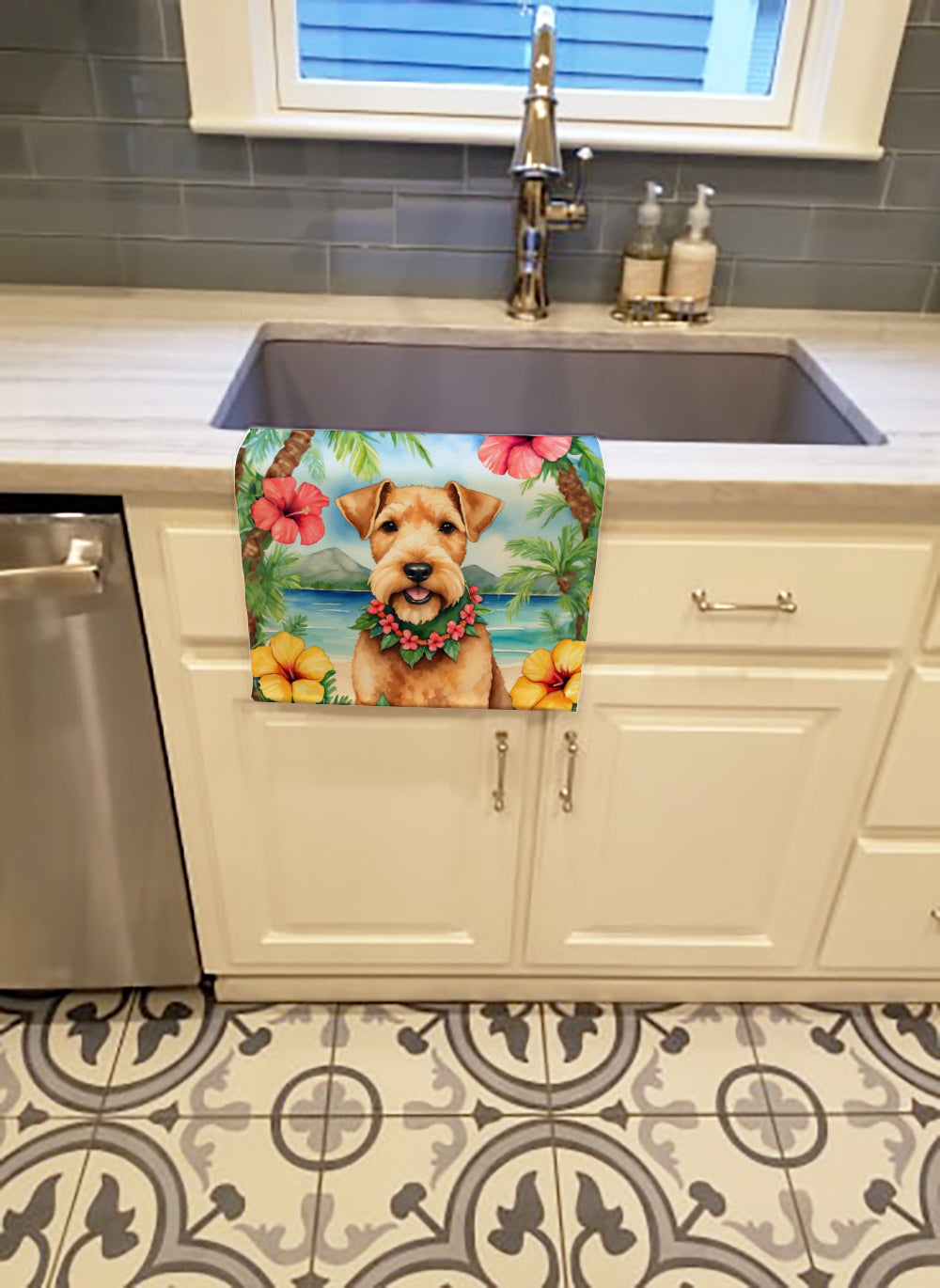 Lakeland Terrier Luau Kitchen Towel