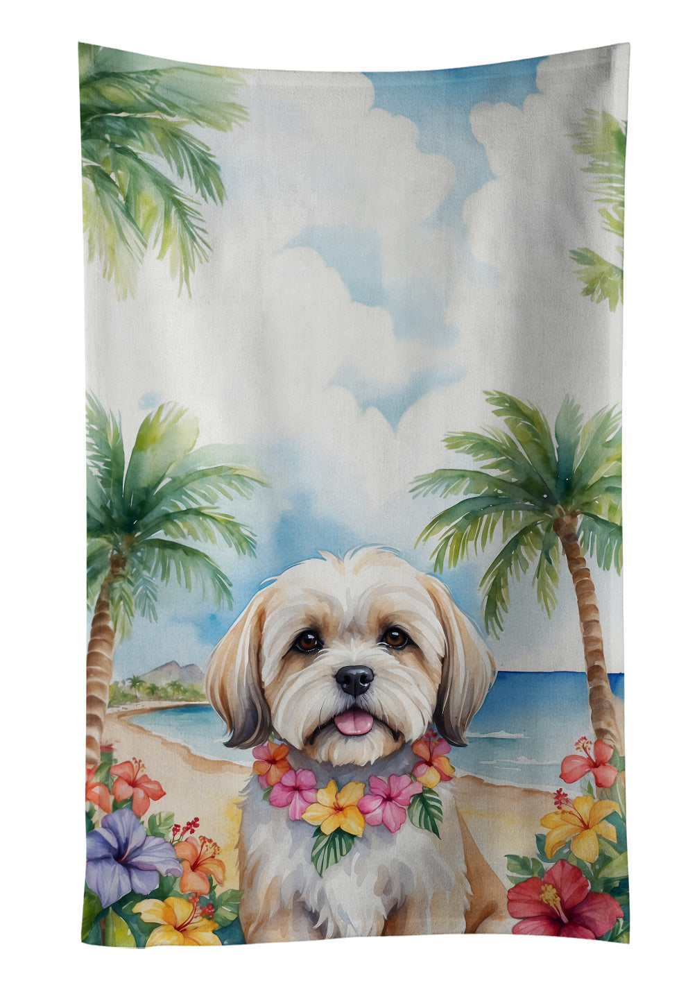 Buy this Lhasa Apso Luau Kitchen Towel