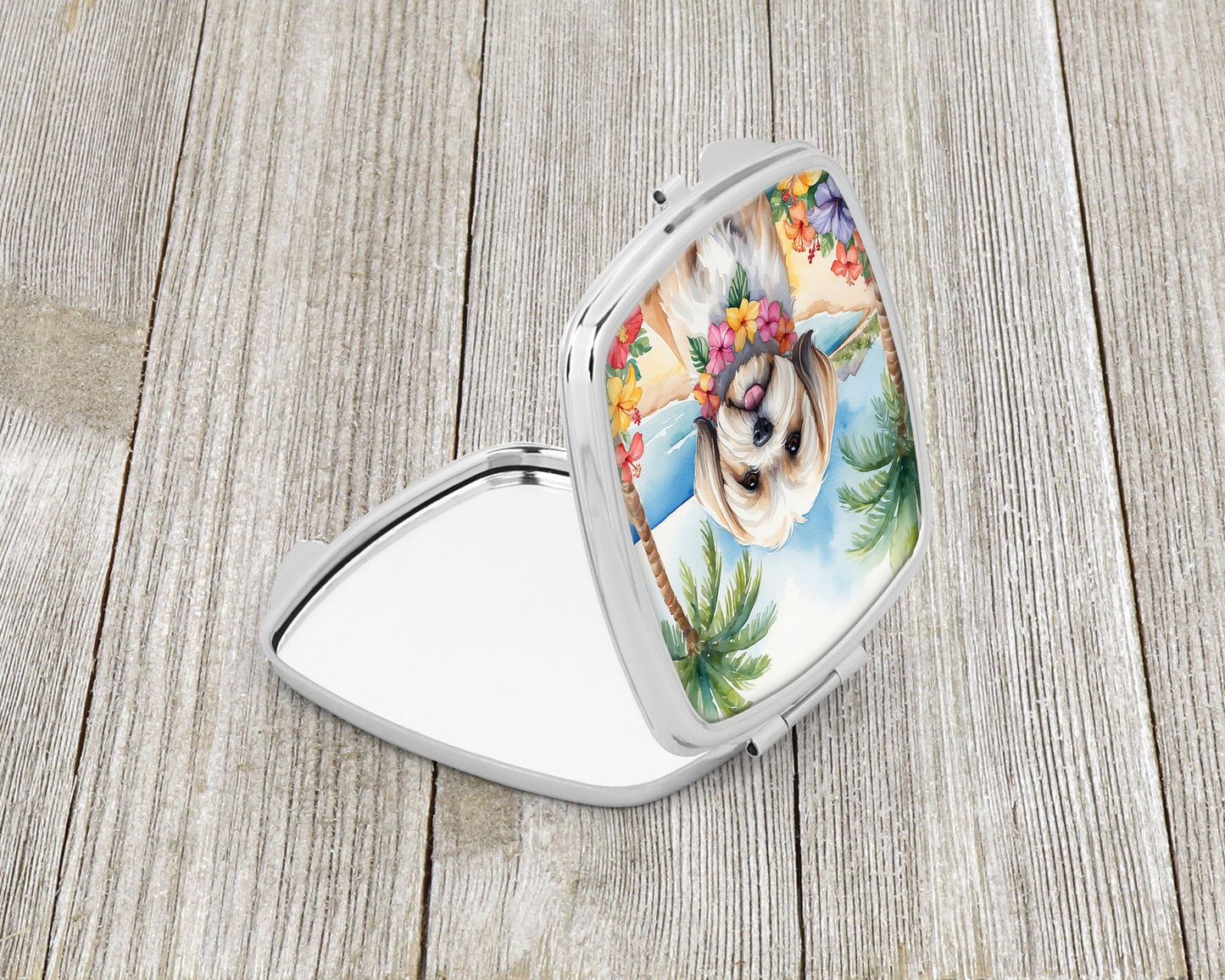Lhasa Apso Luau Compact Mirror