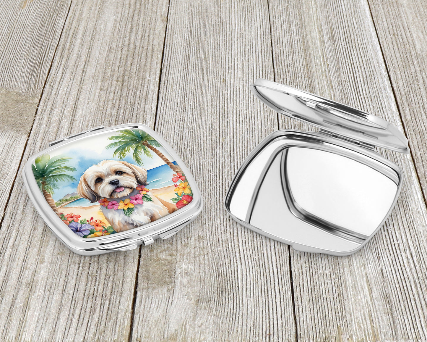 Lhasa Apso Luau Compact Mirror