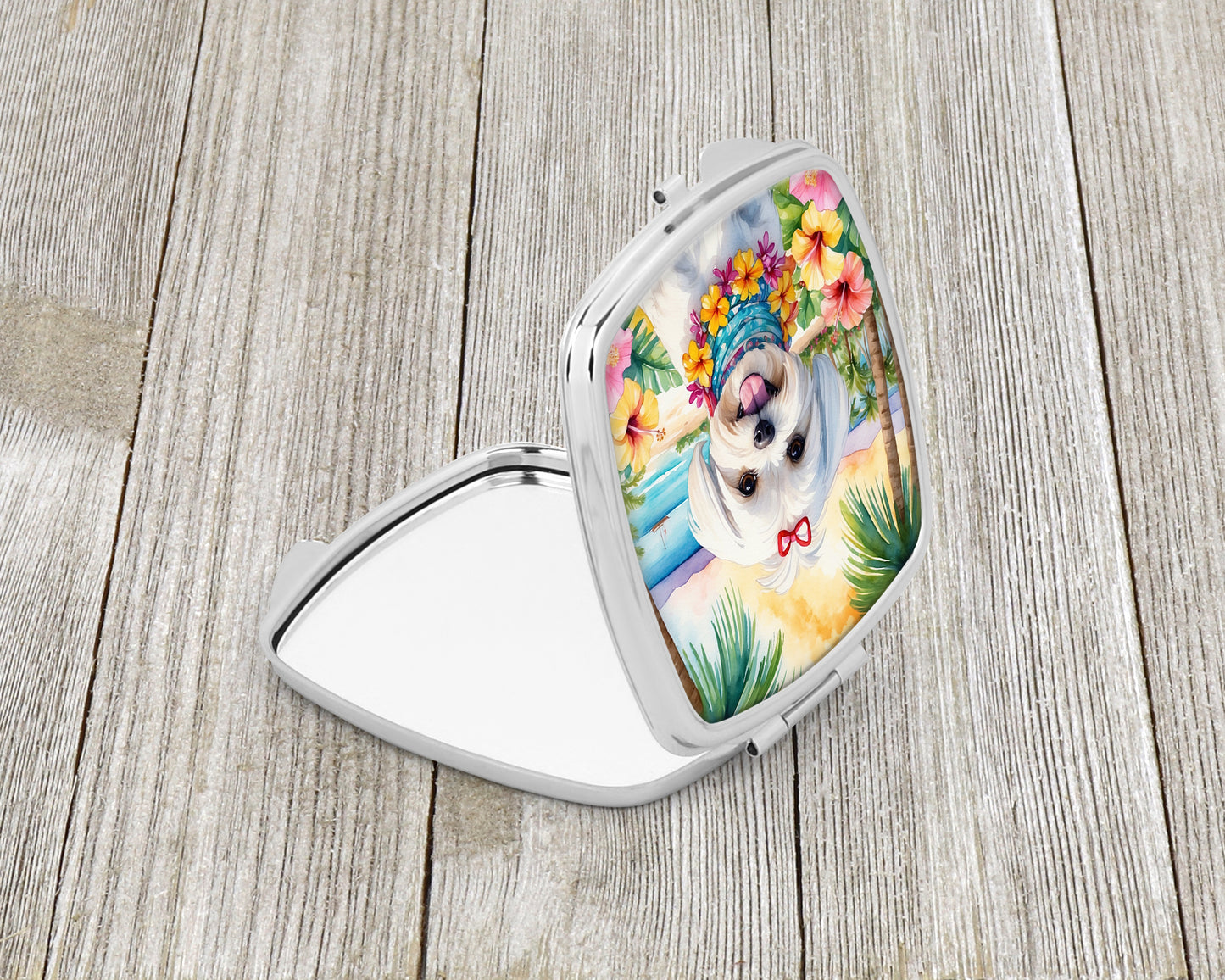 Maltese Luau Compact Mirror