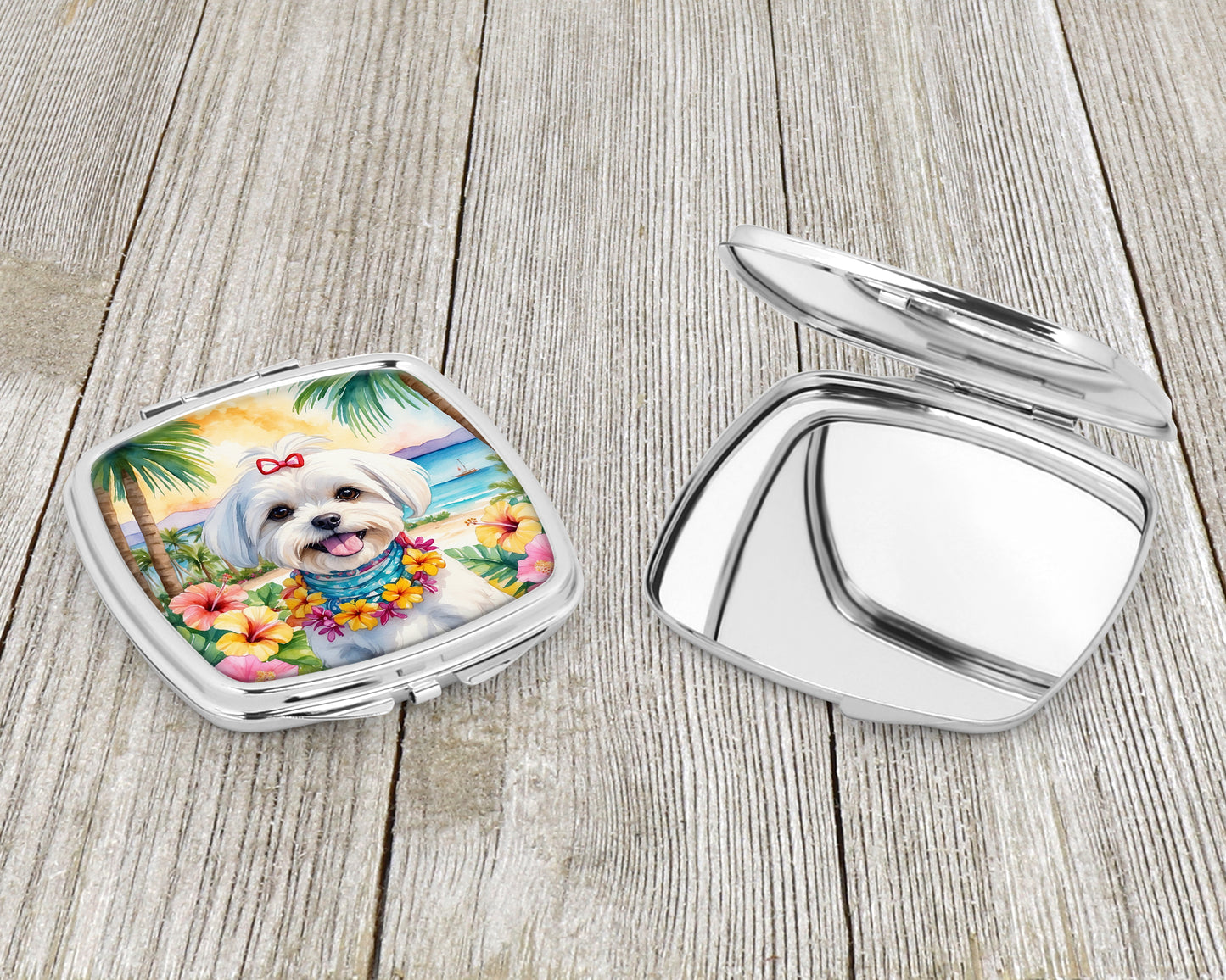 Maltese Luau Compact Mirror