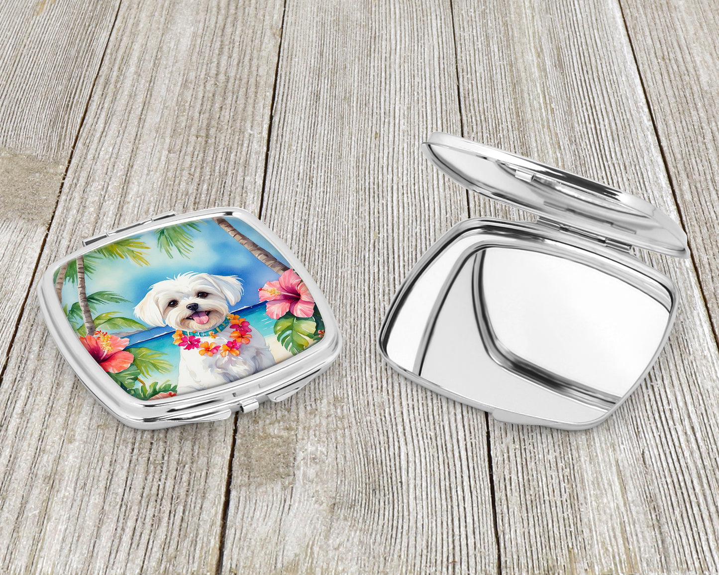 Maltese Luau Compact Mirror