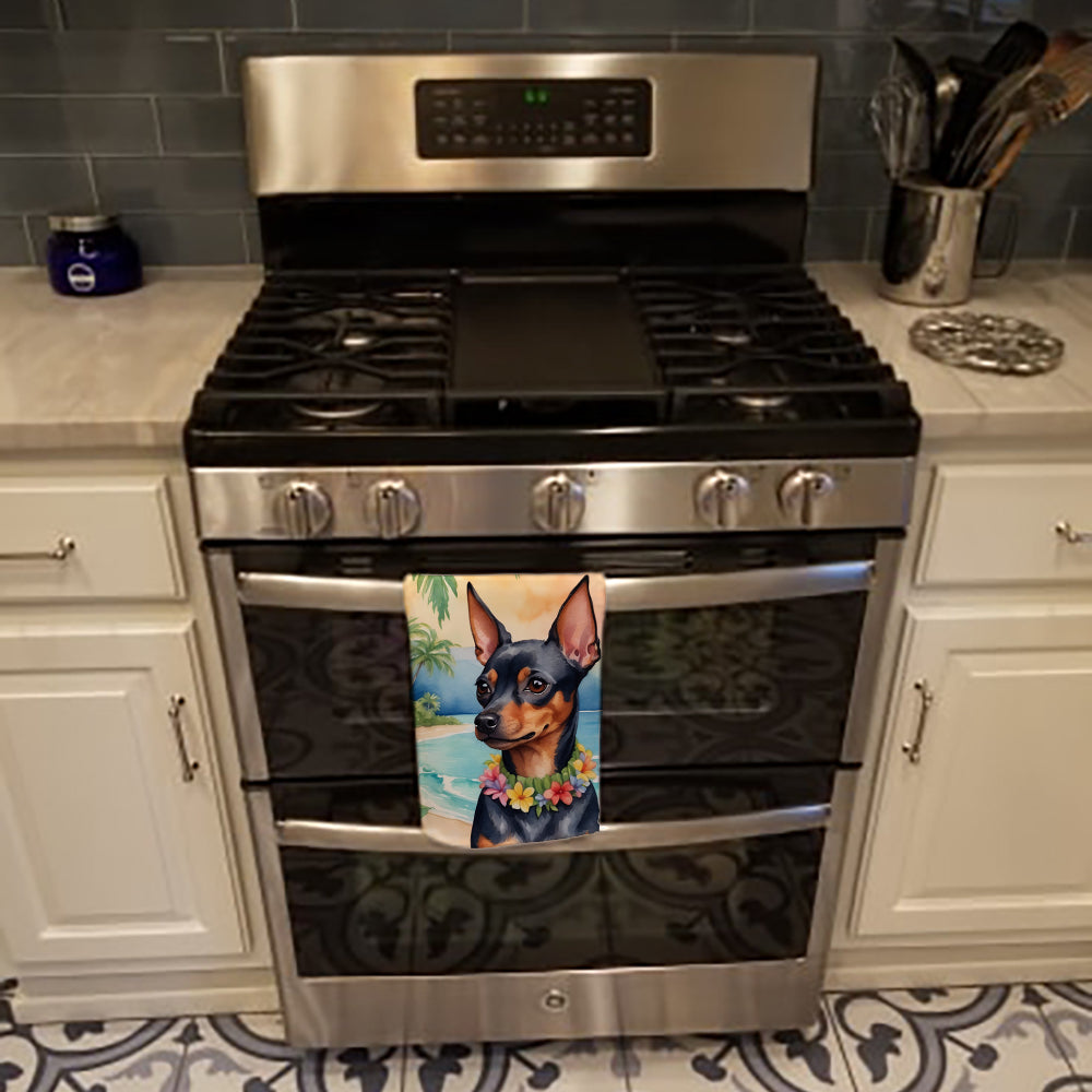 Miniature Pinscher Luau Kitchen Towel