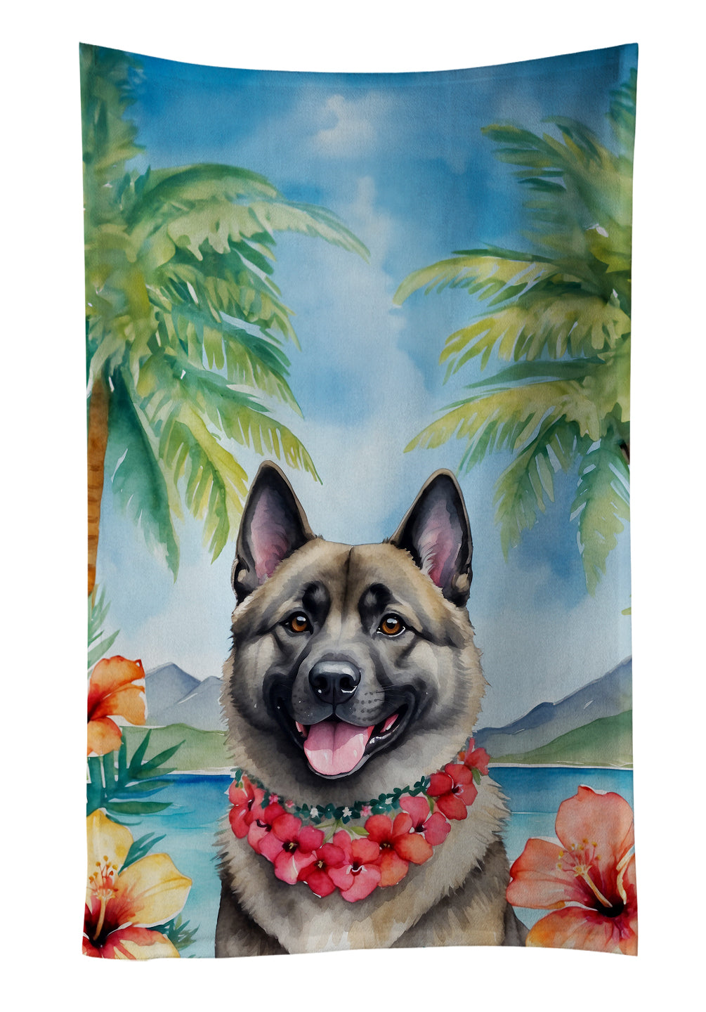 Buy this Norwegian Elkhound Luau Kitchen Towel