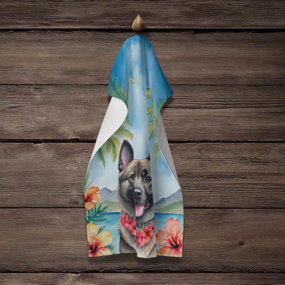 Norwegian Elkhound Luau Kitchen Towel