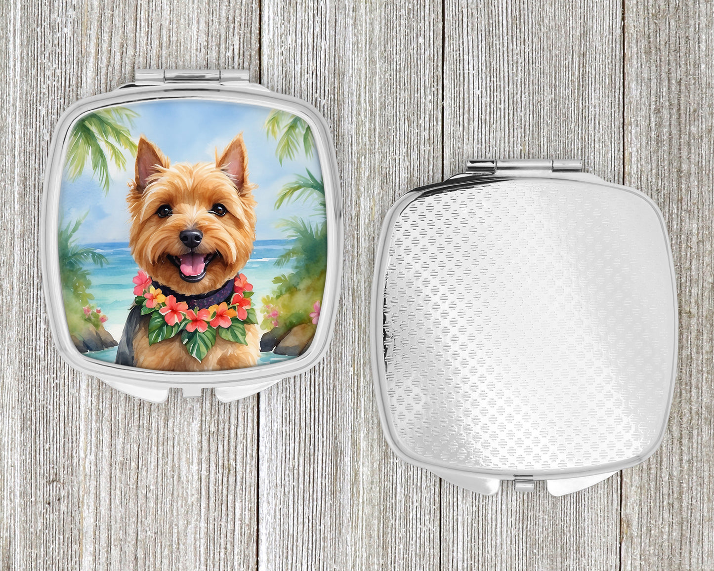 Norwich Terrier Luau Compact Mirror