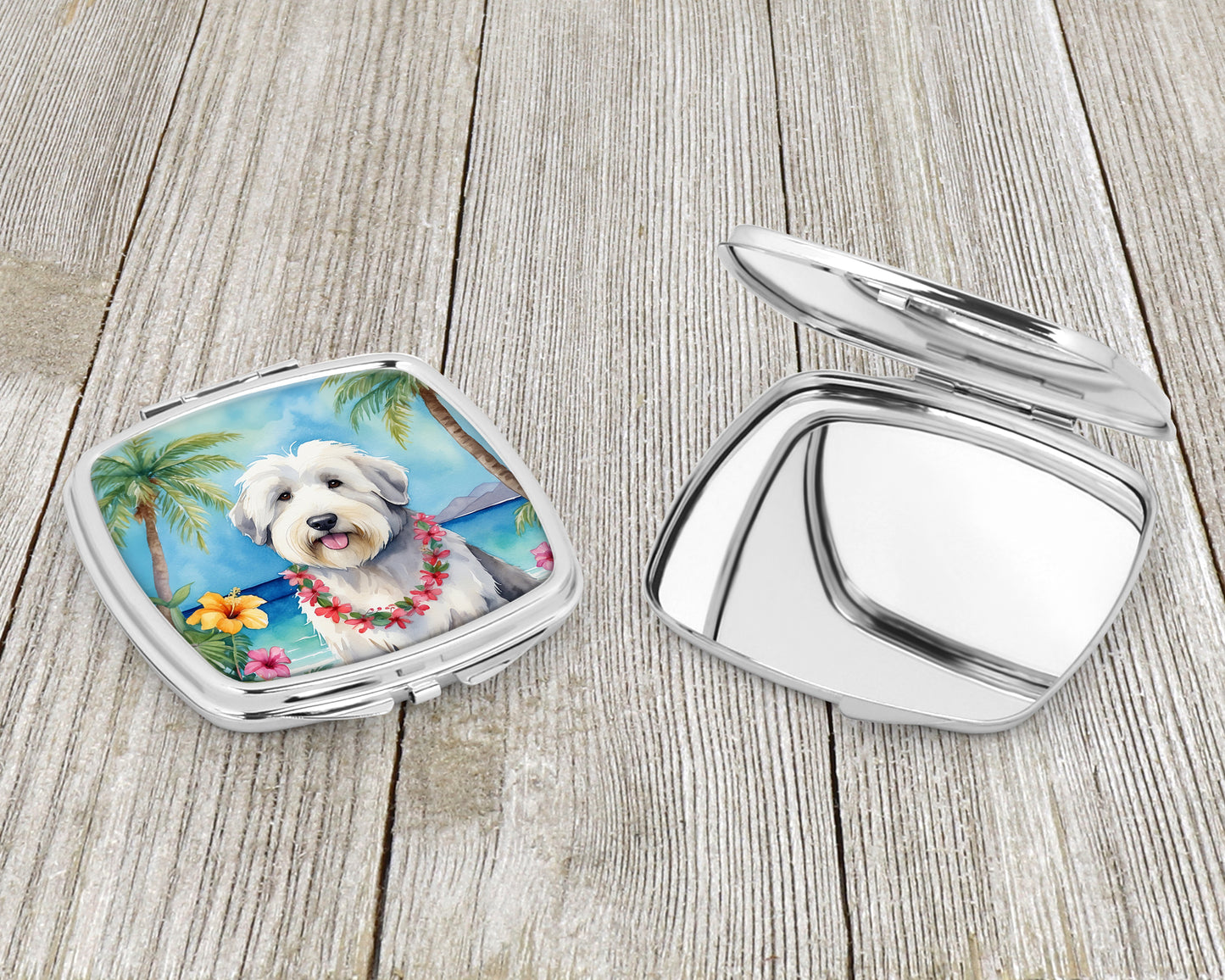 Old English Sheepdog Luau Compact Mirror