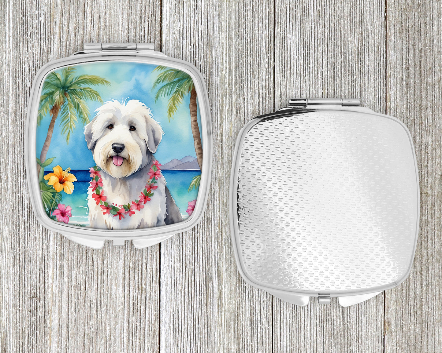 Old English Sheepdog Luau Compact Mirror