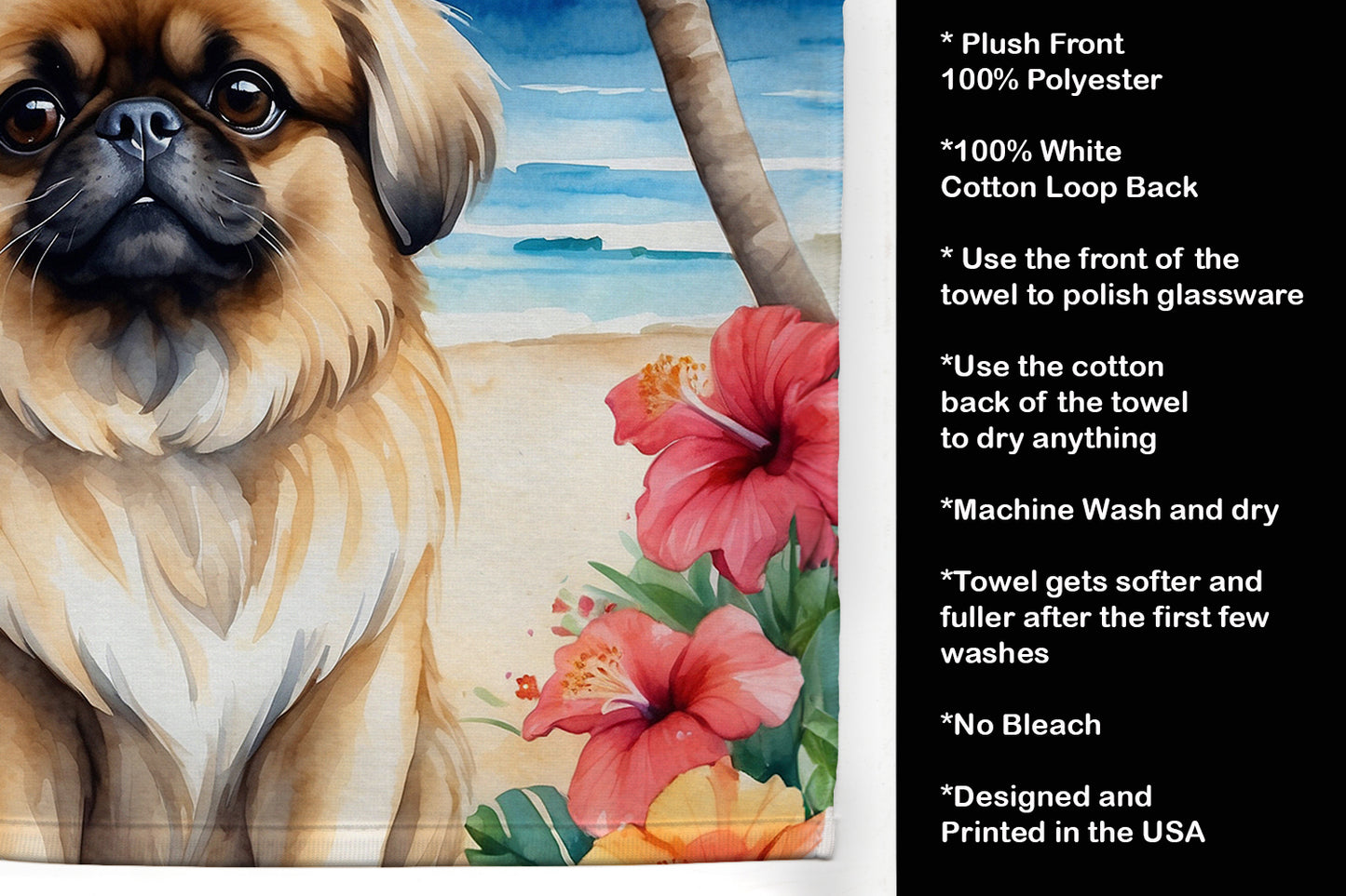 Pekingese Luau Kitchen Towel