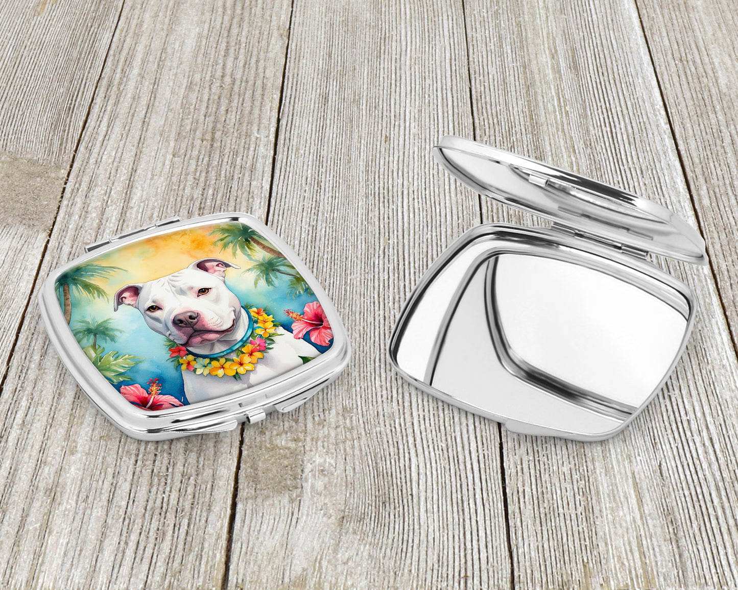 Pit Bull Terrier Luau Compact Mirror