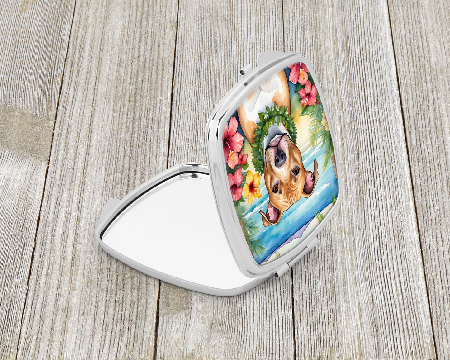 Pit Bull Terrier Luau Compact Mirror