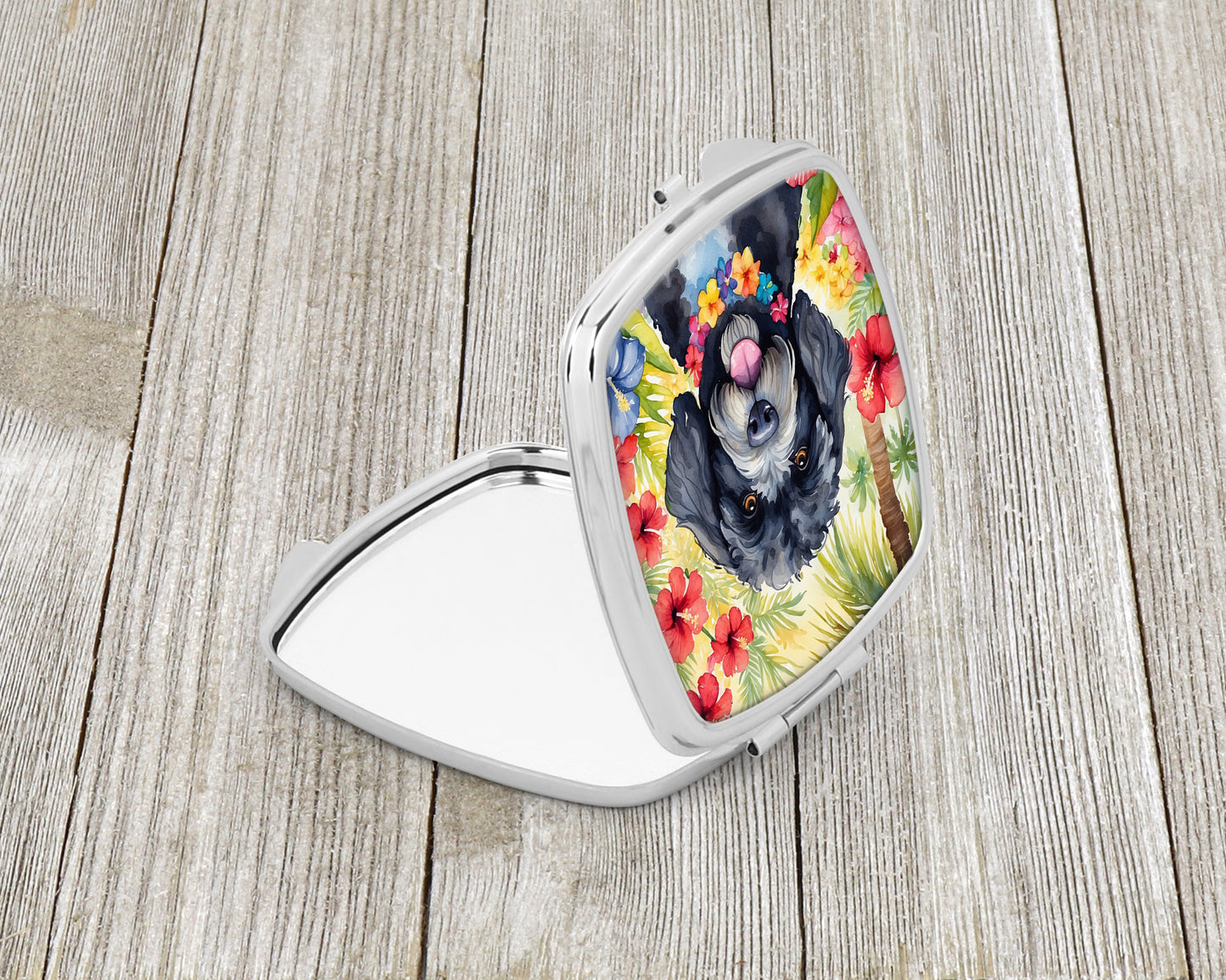 Portuguese Water Dog Luau Compact Mirror