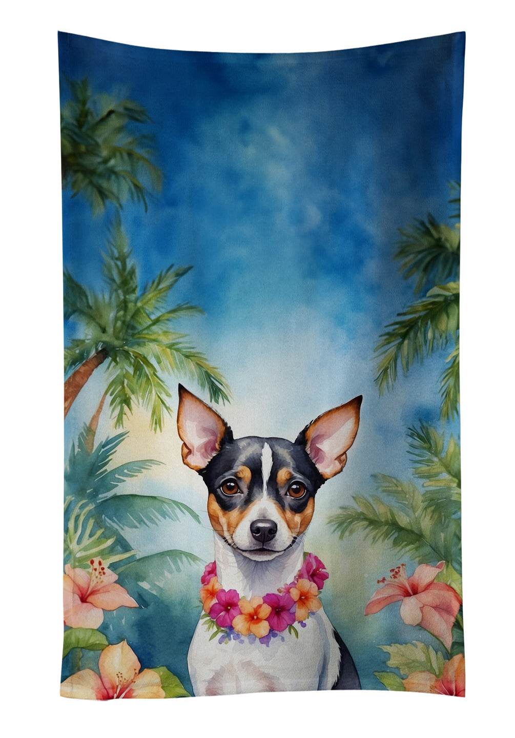 Buy this Rat Terrier Luau Kitchen Towel