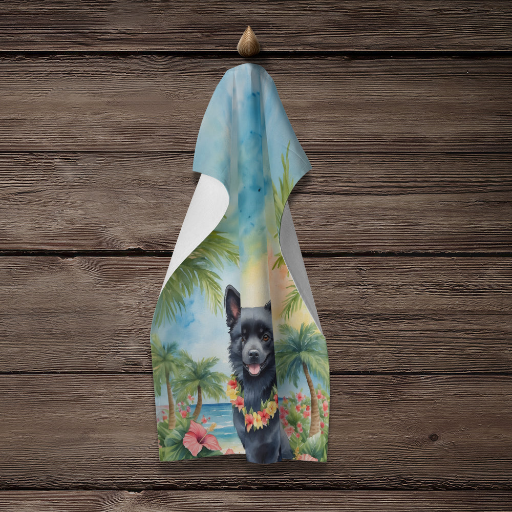 Schipperke Luau Kitchen Towel