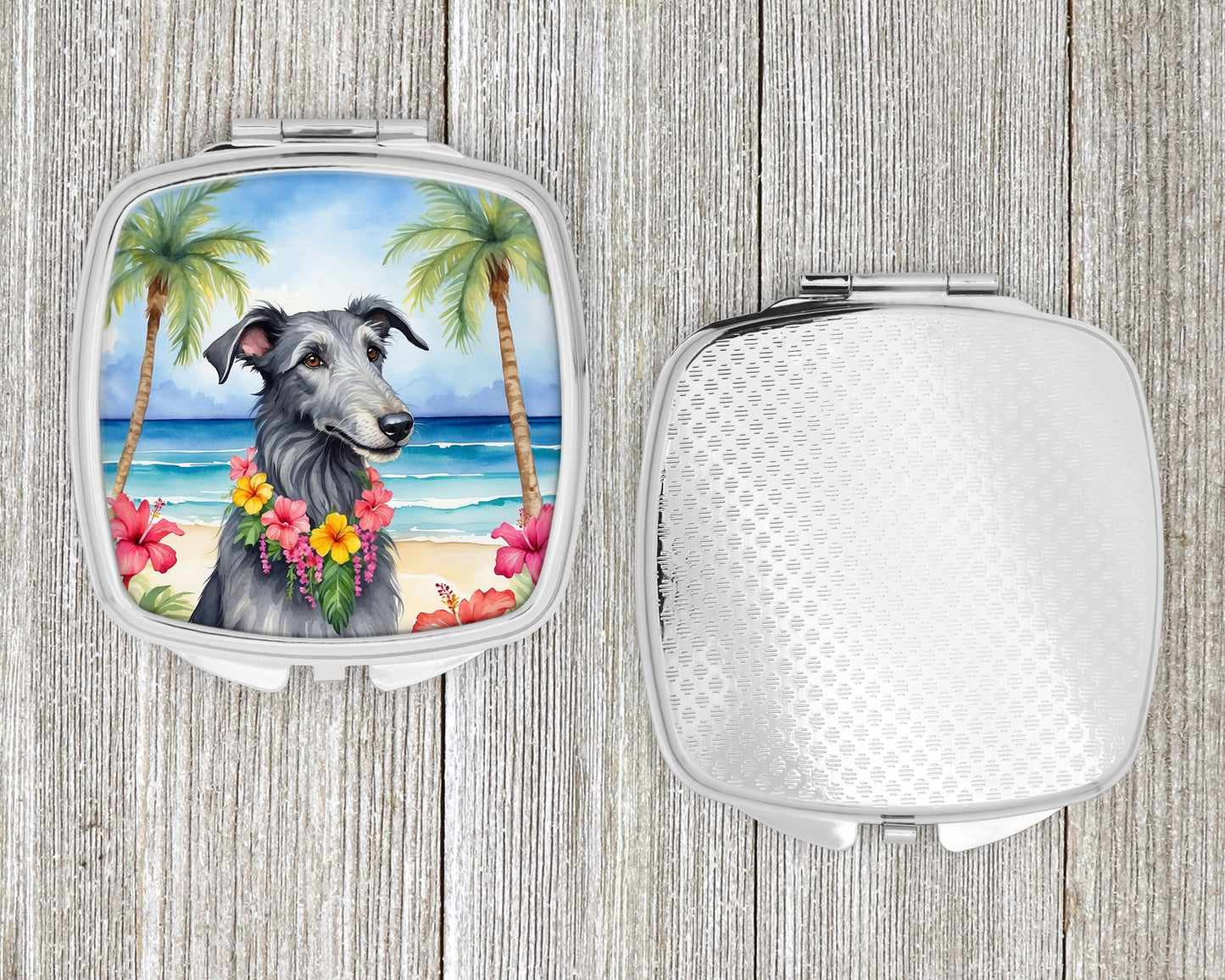 Scottish Deerhound Luau Compact Mirror