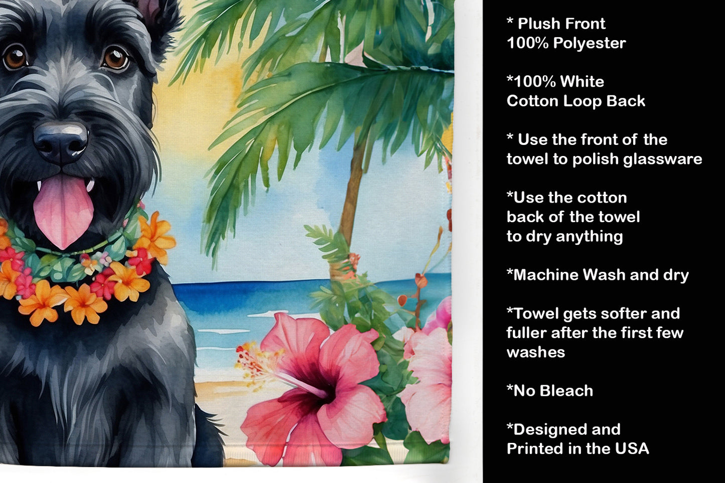 Scottish Terrier Luau Kitchen Towel