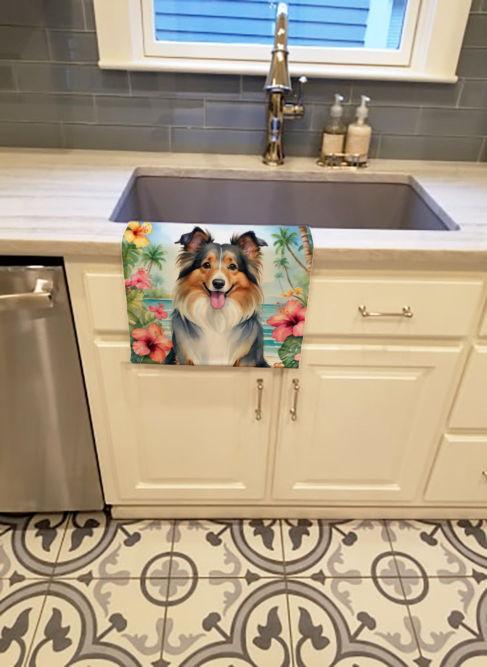 Sheltie Luau Kitchen Towel
