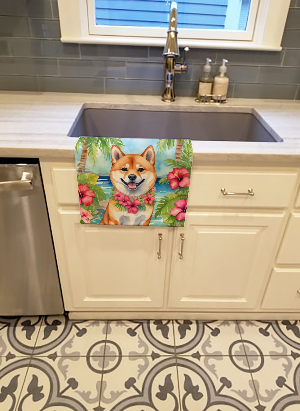 Shiba Inu Luau Kitchen Towel