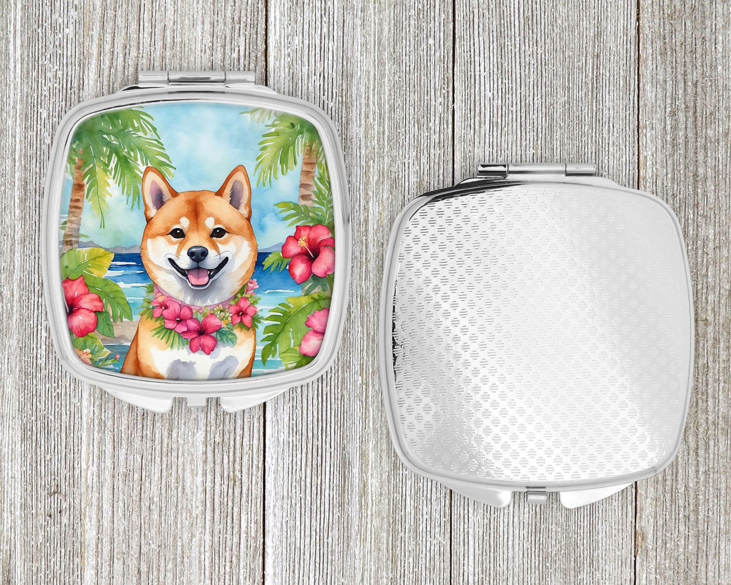 Shiba Inu Luau Compact Mirror