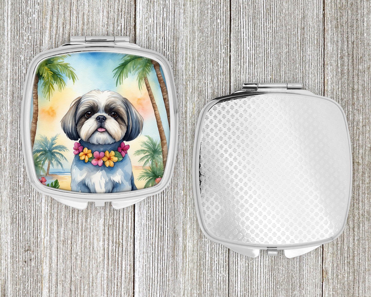 Shih Tzu Luau Compact Mirror