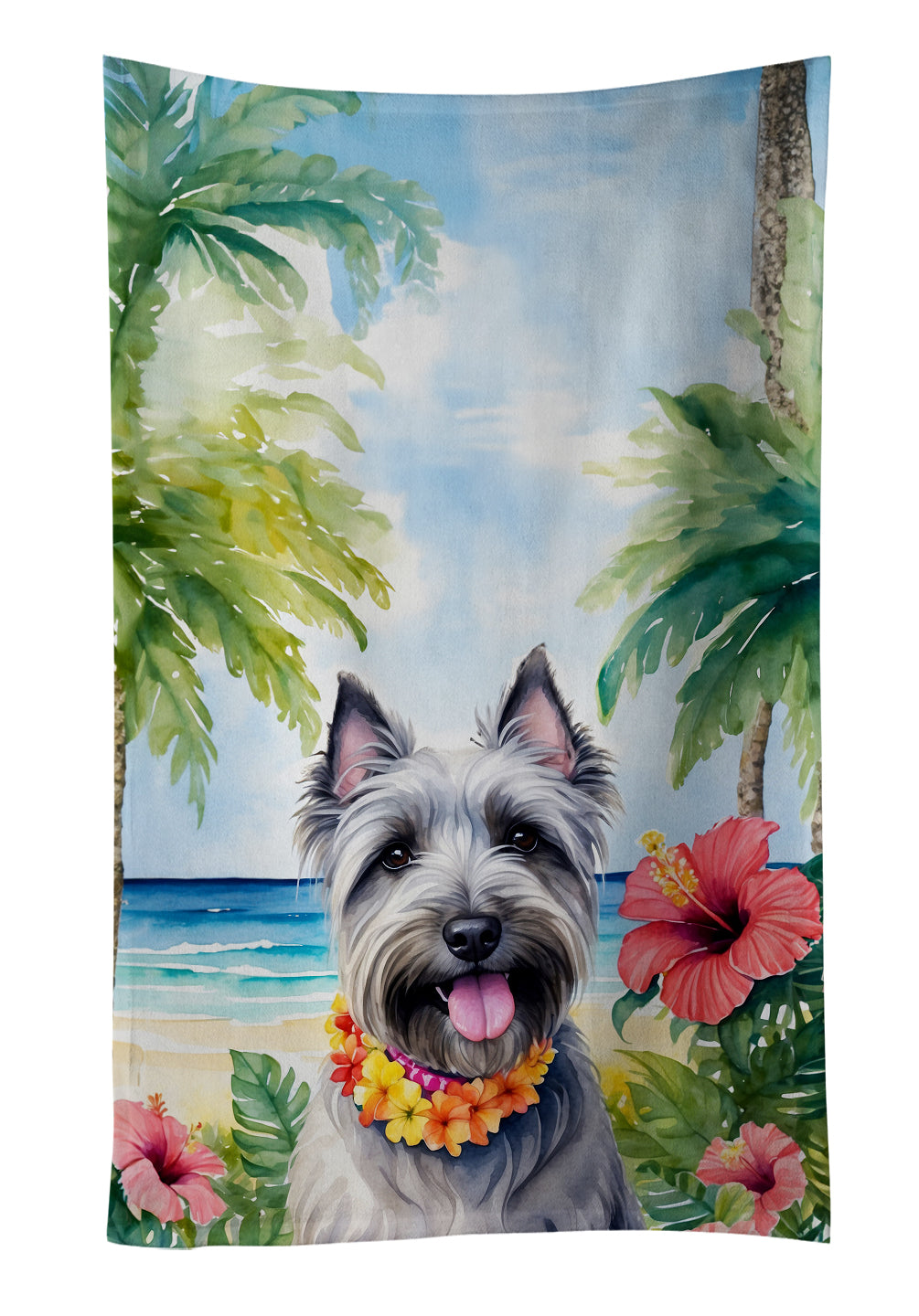 Buy this Skye Terrier Luau Kitchen Towel