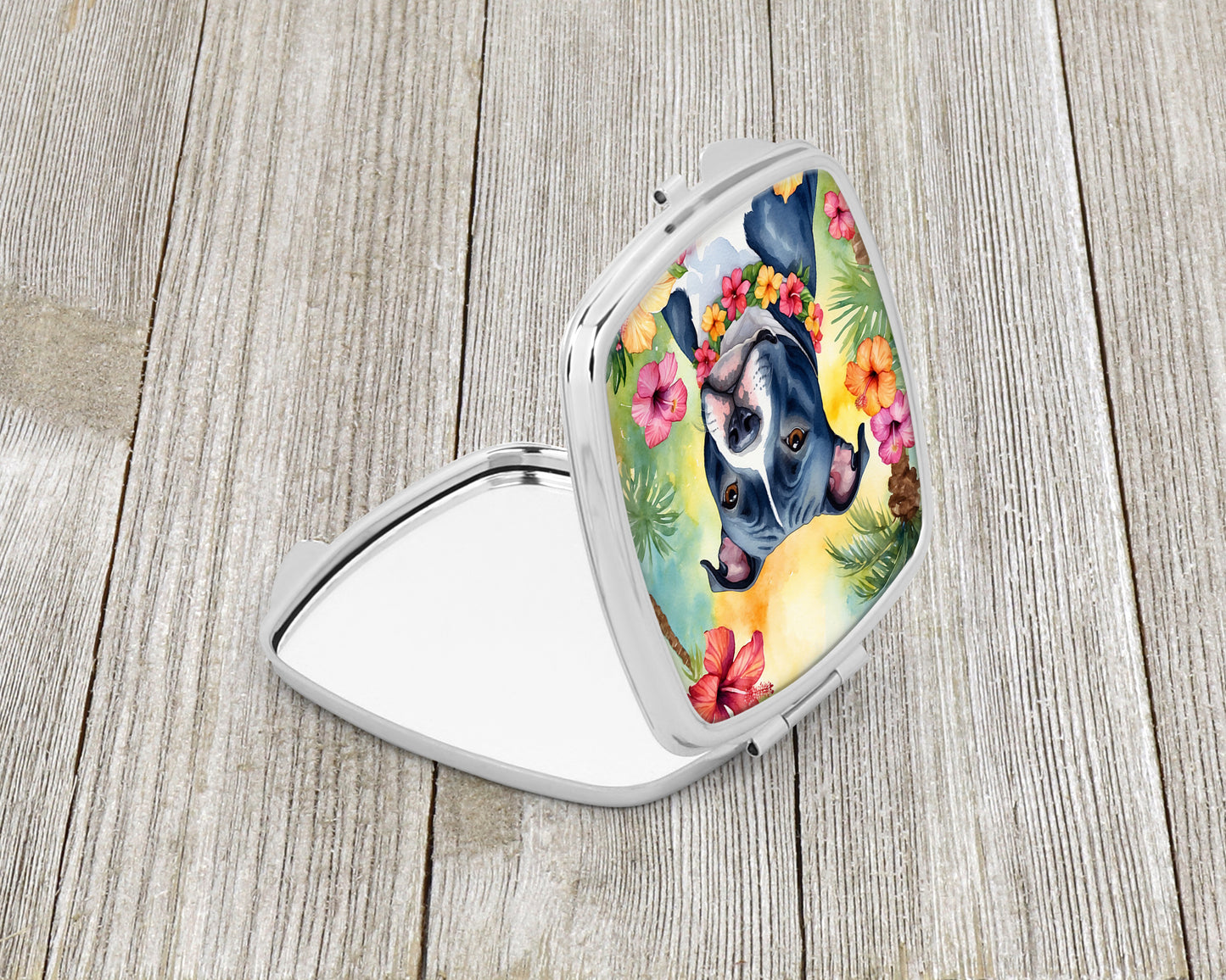 Staffordshire Bull Terrier Luau Compact Mirror