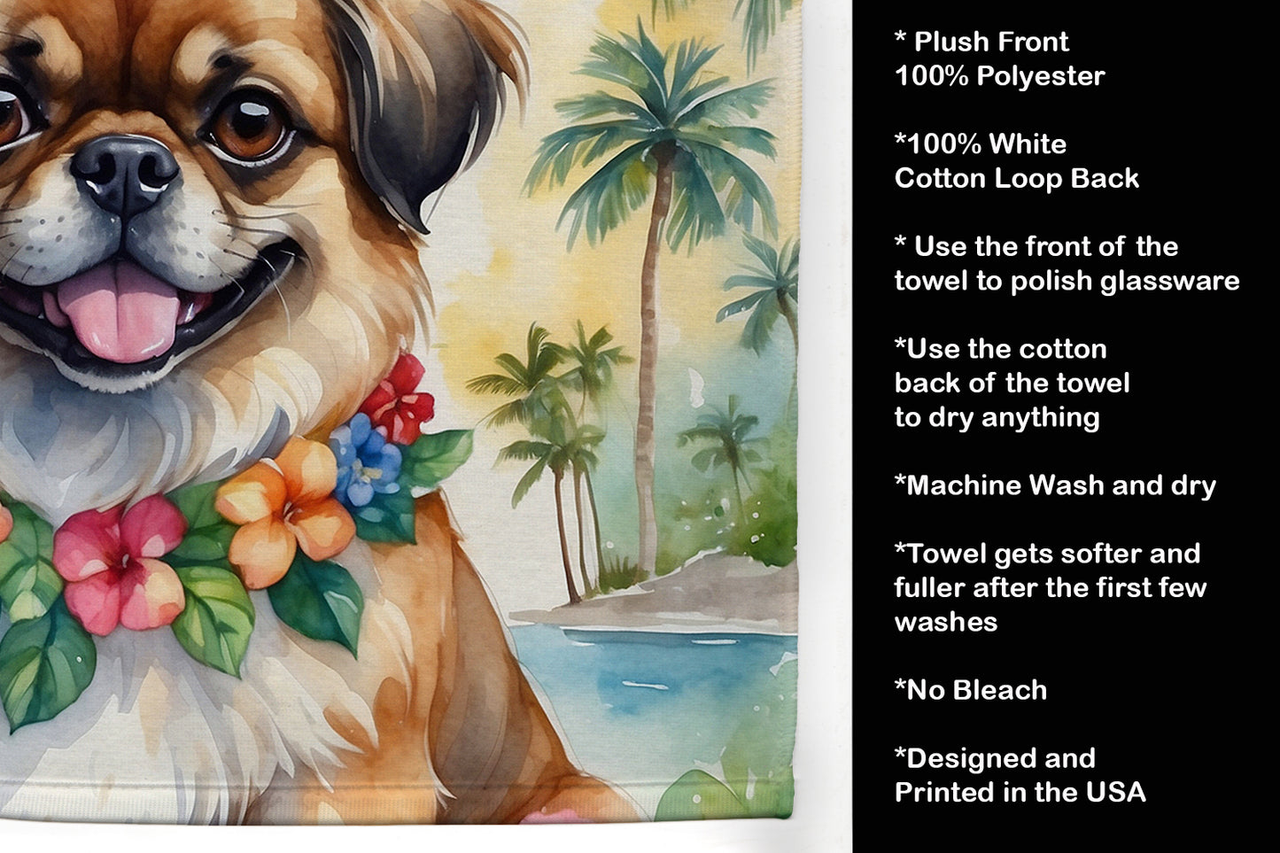 Tibetan Spaniel Luau Kitchen Towel