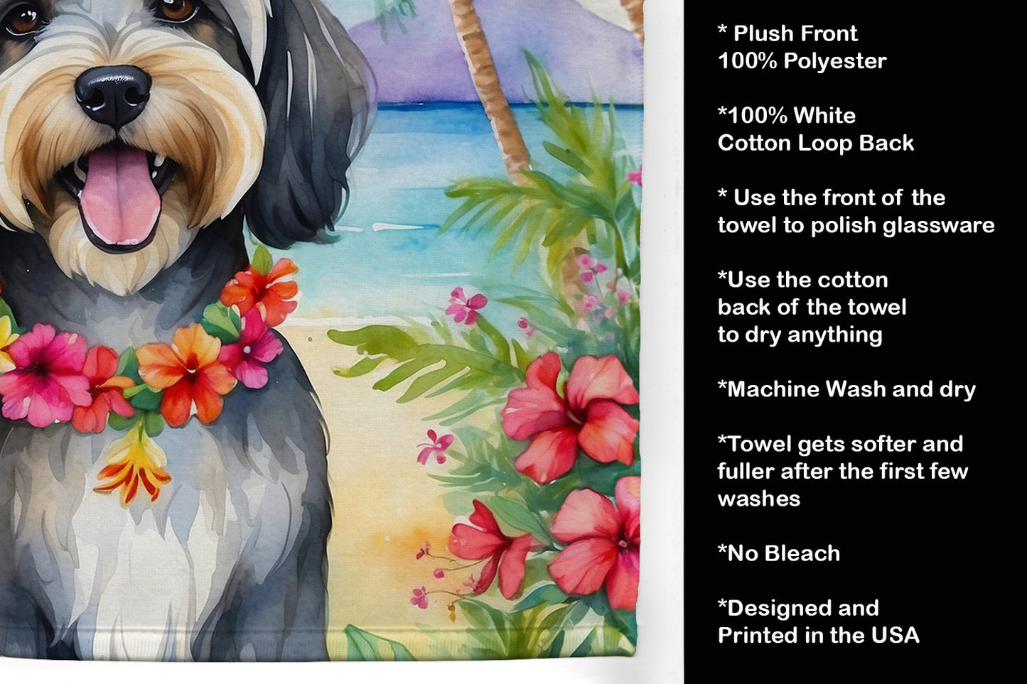 Tibetan Terrier Luau Kitchen Towel