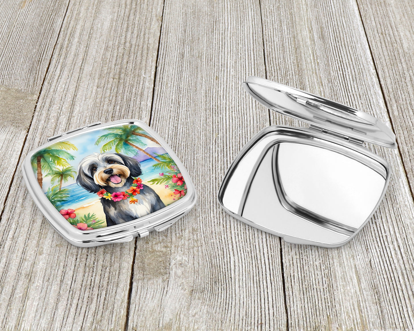 Tibetan Terrier Luau Compact Mirror