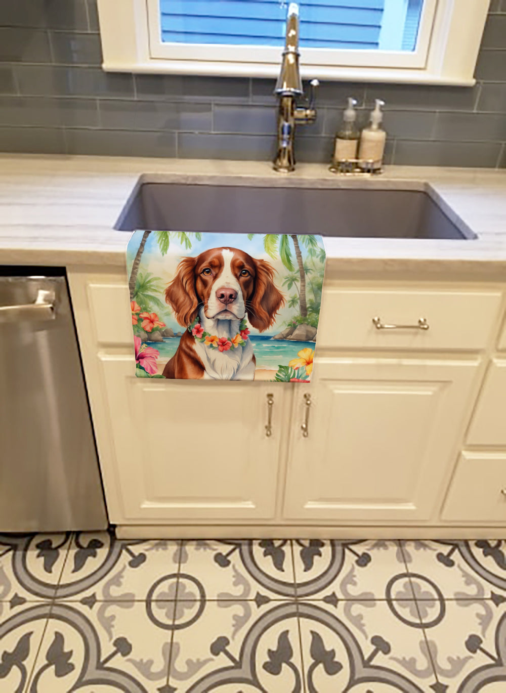 Welsh Springer Spaniel Luau Kitchen Towel